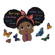 Black Girl Magic Ballerina Wall Stickers Decals Afro Art Women Inspirational Bedroom Nursery Gift Beautiful playroom Kids décor Baby Butterfly Decoration